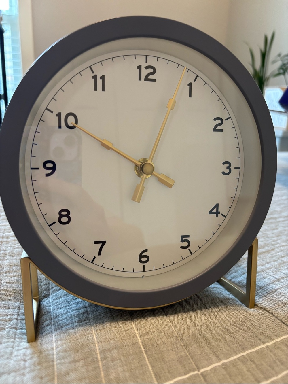 Hearth and Hand with Magnolia Modern Gray and Gold Table Clock - Home Wall Decor